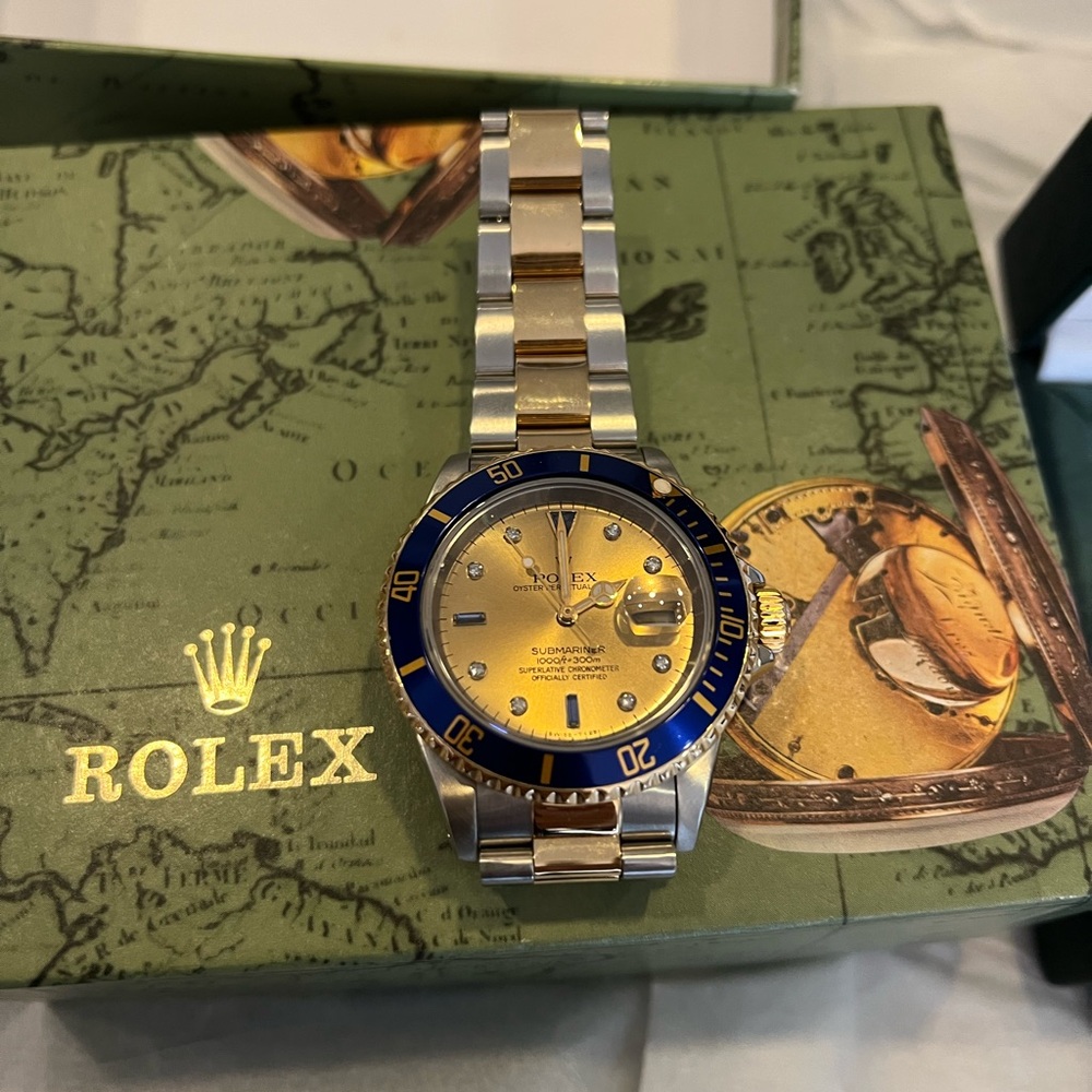 Rolex Submariner Two-Tone Blue and Gold Watch sold ♥️ - Picture 9 of 16